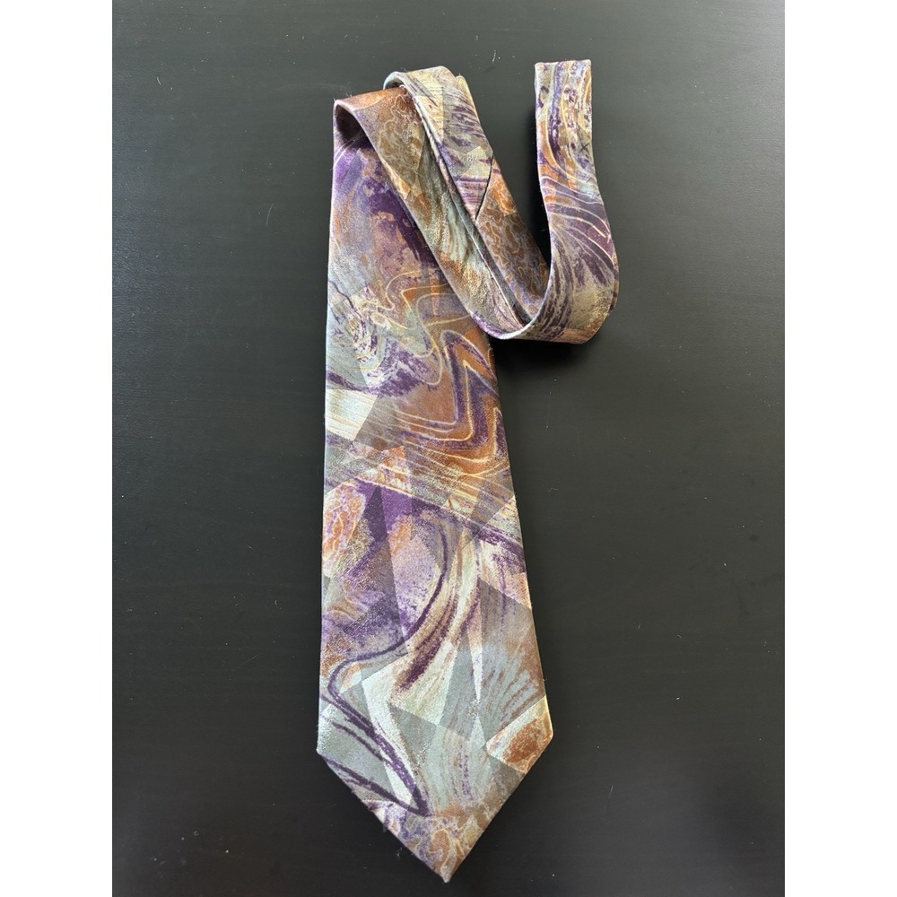 Vintage Andre Valentino Tie Necktie Art‎ Abstract Multicolor USA Made